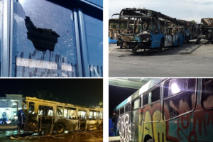 Buses vandalizados