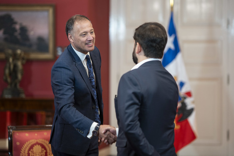 Saludo protocolar de Presidente Castro a Gabriel Boric